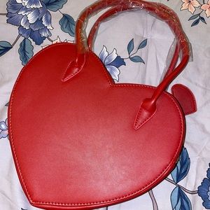 Red Heart-Shaped Women's Bag